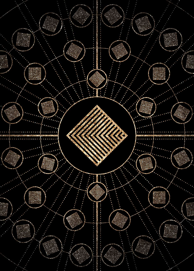 Gold Glitter Glyph Symbol