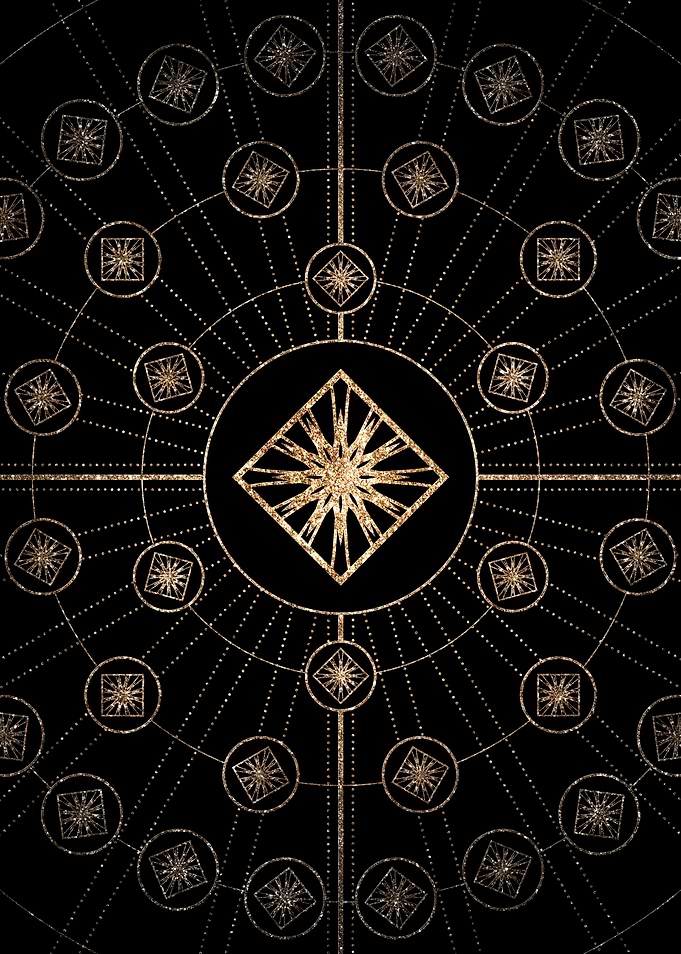 Gold Glitter Glyph Symbol