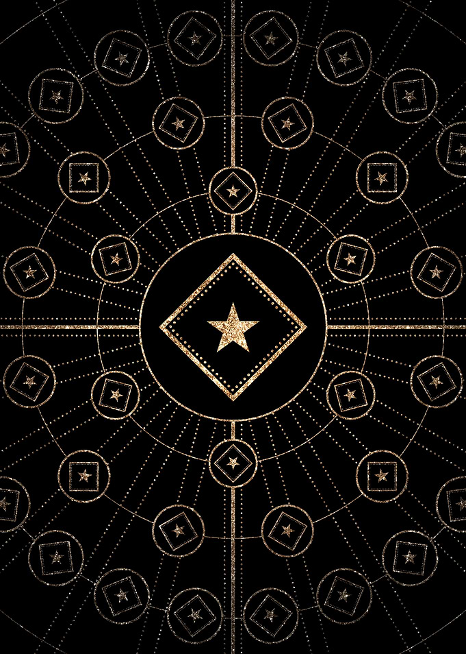 Gold Glitter Glyph Symbol