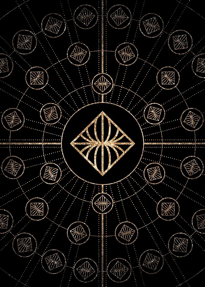 Gold Glitter Glyph Symbol