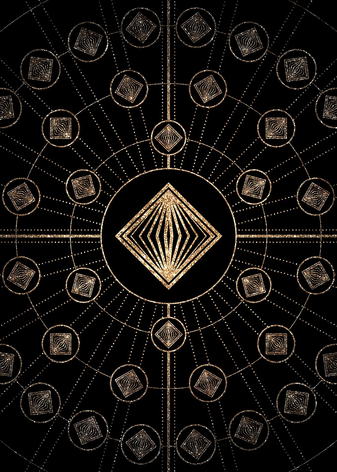 Gold Glitter Glyph Symbol