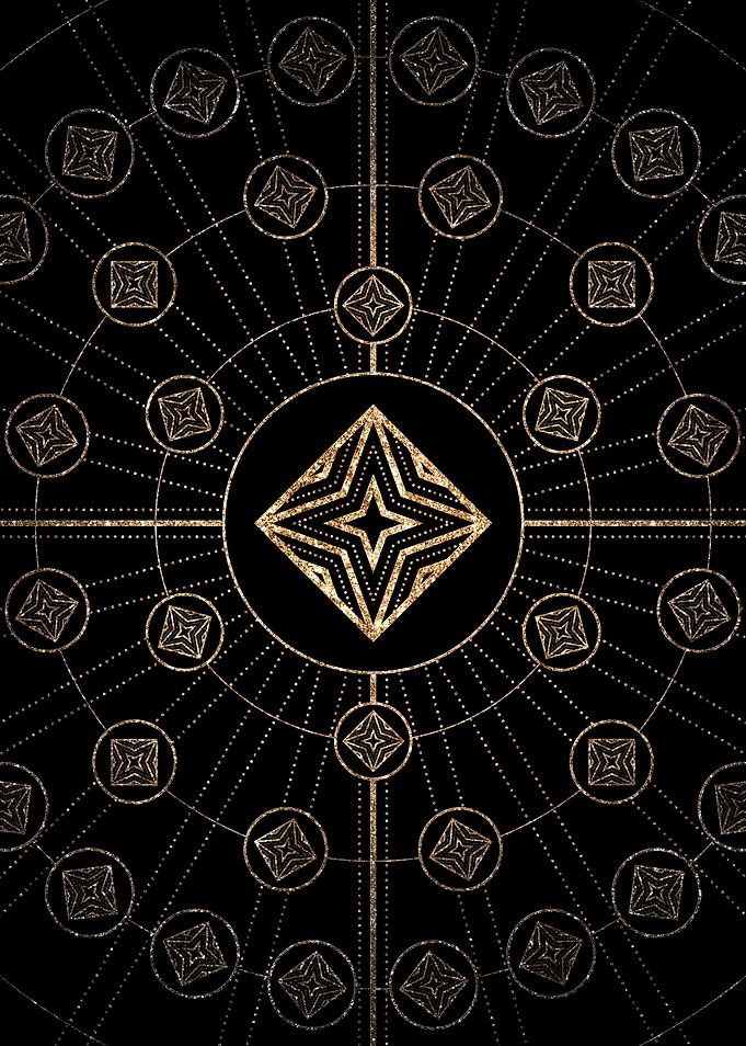 Gold Glitter Glyph Symbol