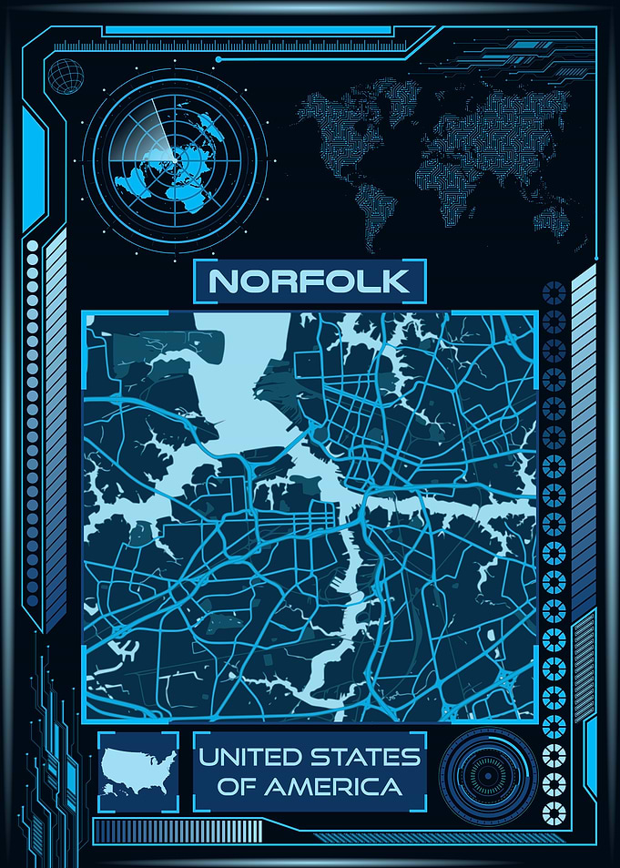 NORFOLK MAP USA