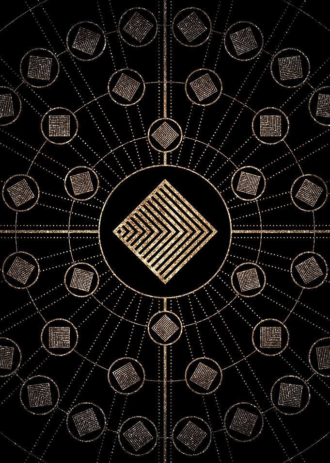 Gold Glitter Glyph Symbol