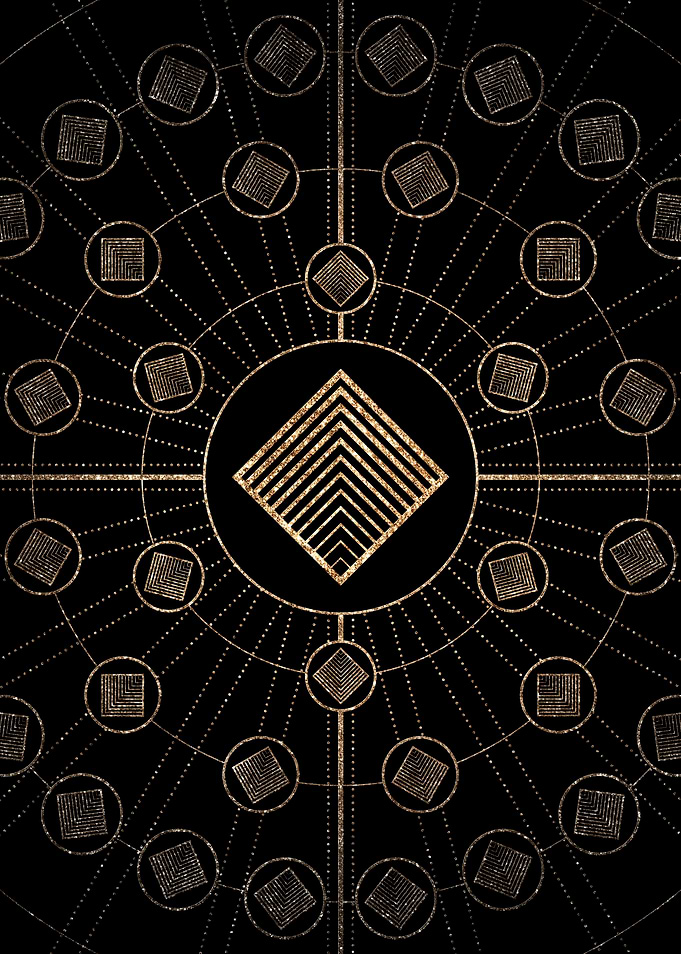Gold Glitter Glyph Symbol