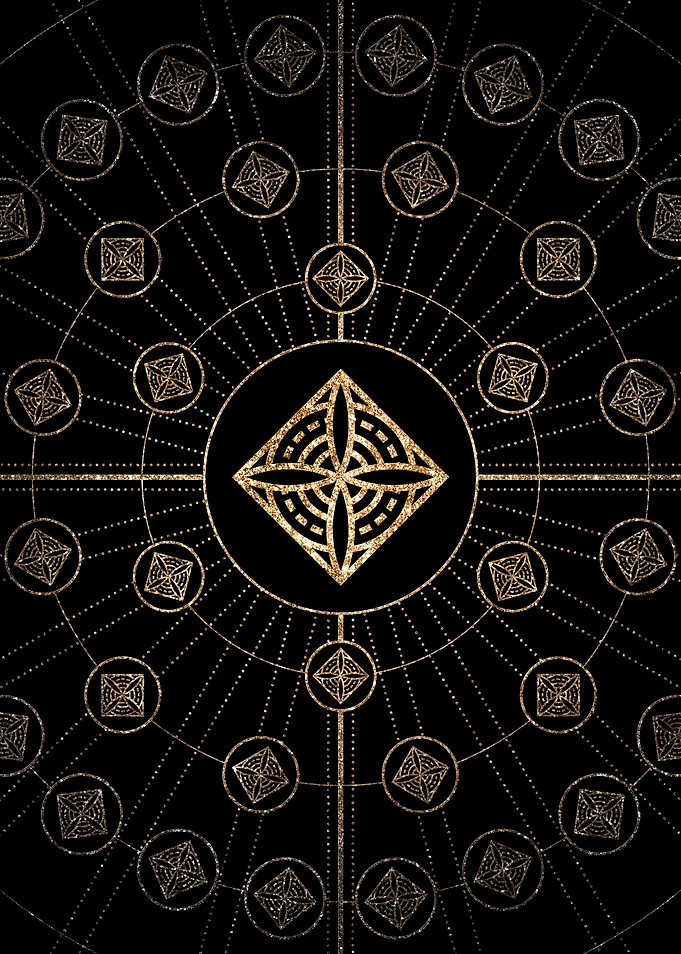 Gold Glitter Glyph Symbol