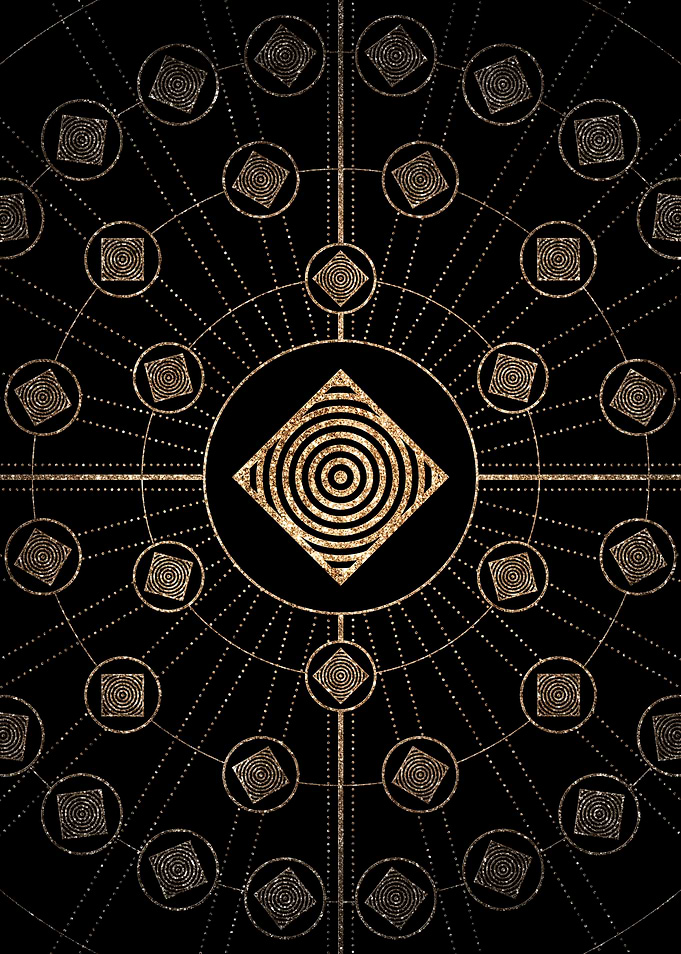 Gold Glitter Glyph Symbol
