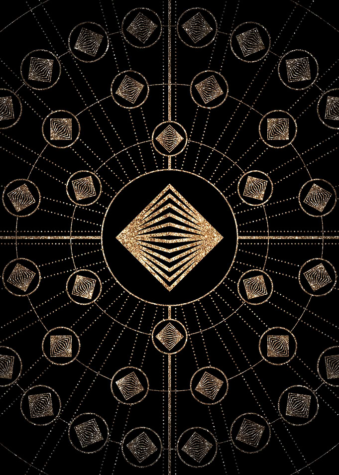 Gold Glitter Glyph Symbol