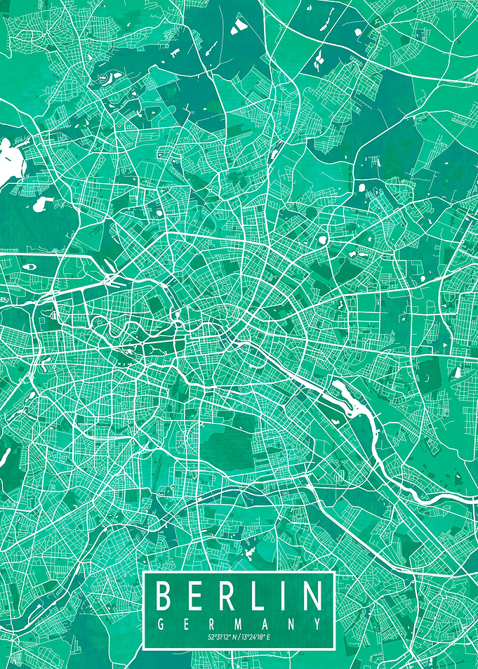 Berlin City Map Watercolor