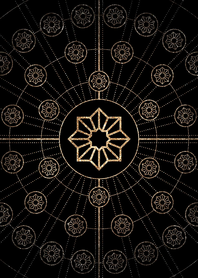 Gold Glitter Glyph Symbol