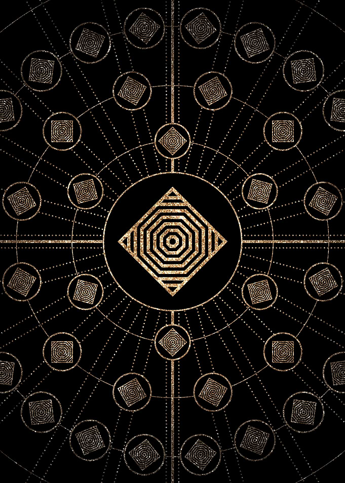 Gold Glitter Glyph Symbol