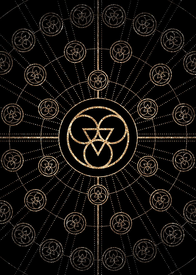 Gold Glitter Glyph Symbol