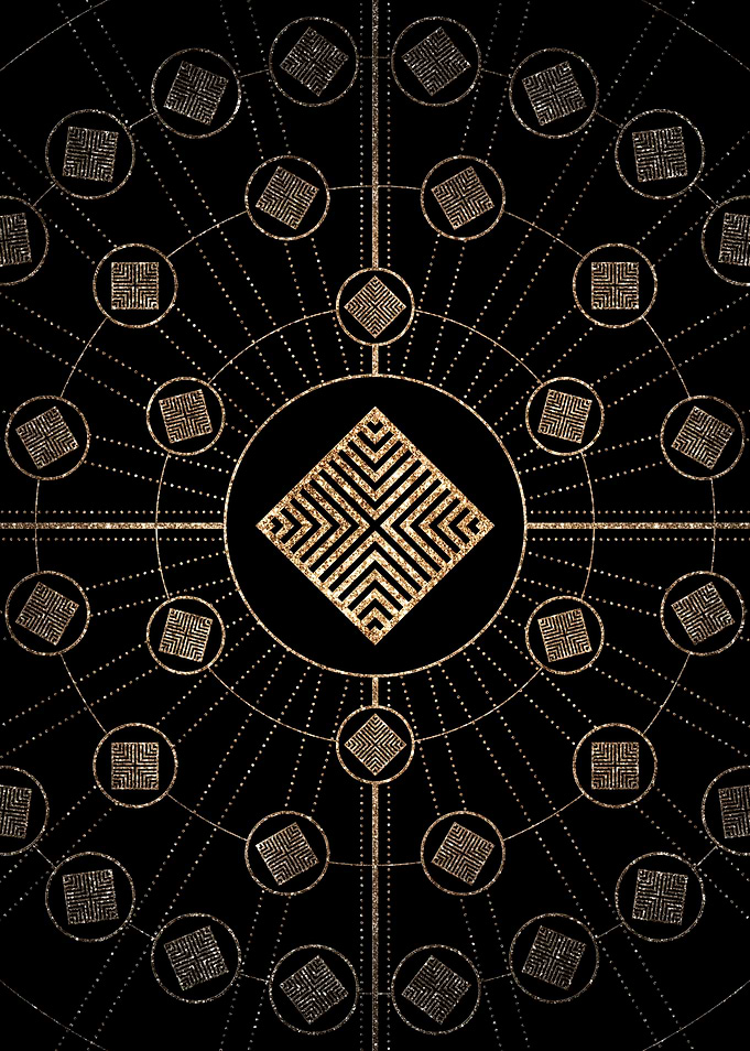 Gold Glitter Glyph Symbol