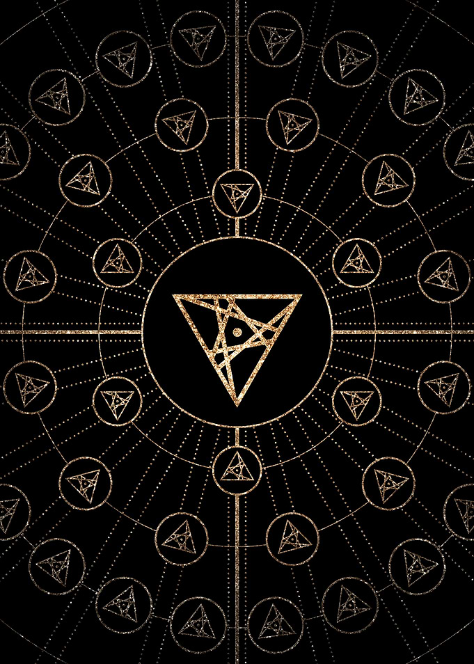 Gold Glitter Glyph Symbol