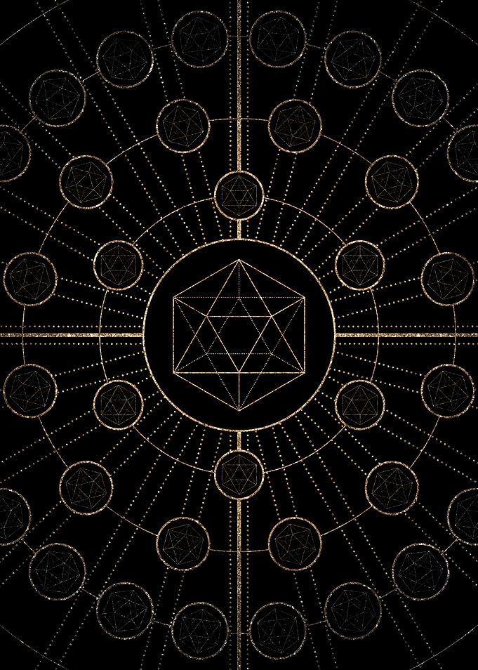 Gold Glitter Glyph Symbol