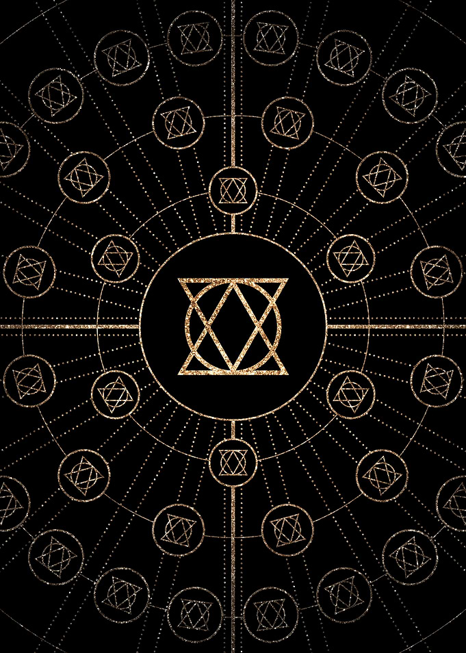 Gold Glitter Glyph Symbol