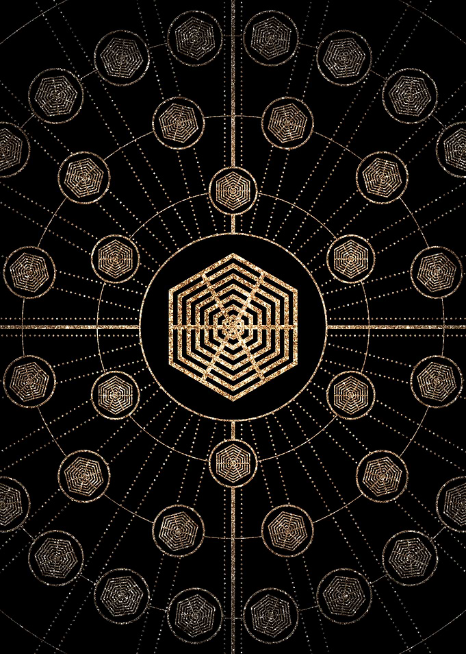 Gold Glitter Glyph Symbol