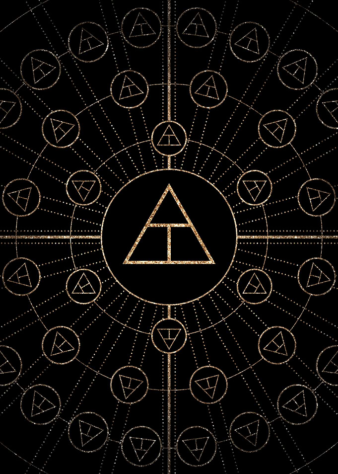 Gold Glitter Glyph Symbol