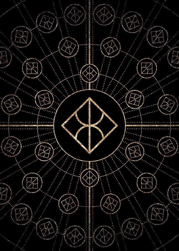Gold Glyph Rune Sign Seal