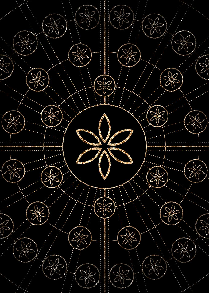 Gold Glitter Glyph Symbol