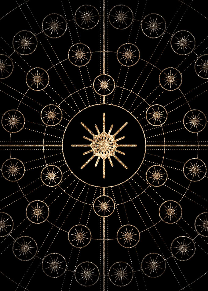 Gold Glitter Glyph Symbol