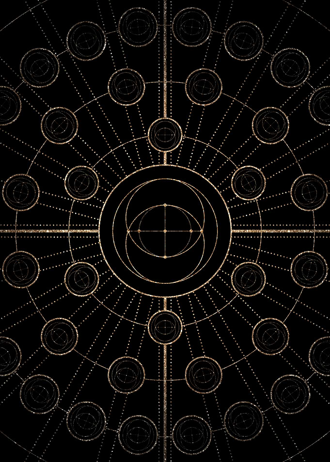 Gold Glitter Glyph Symbol