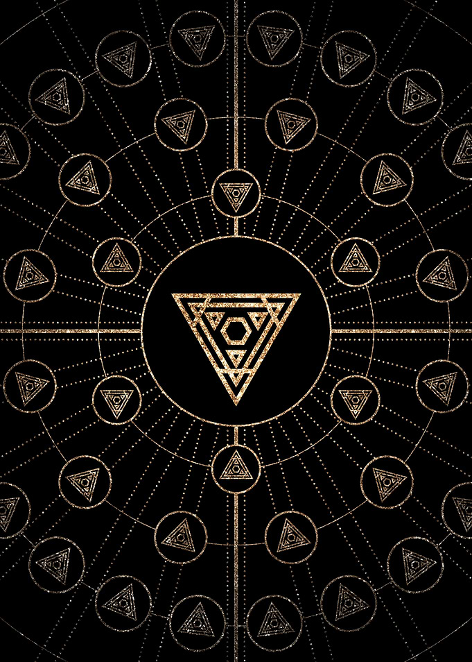 Gold Glitter Glyph Symbol