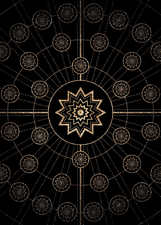 Gold Glitter Glyph Symbol