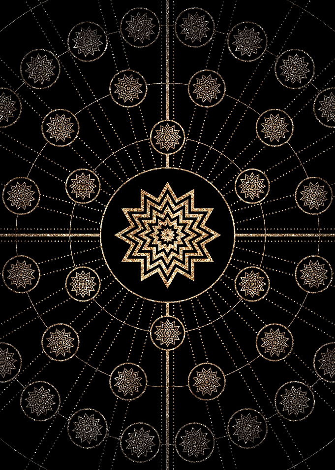 Gold Glitter Glyph Symbol