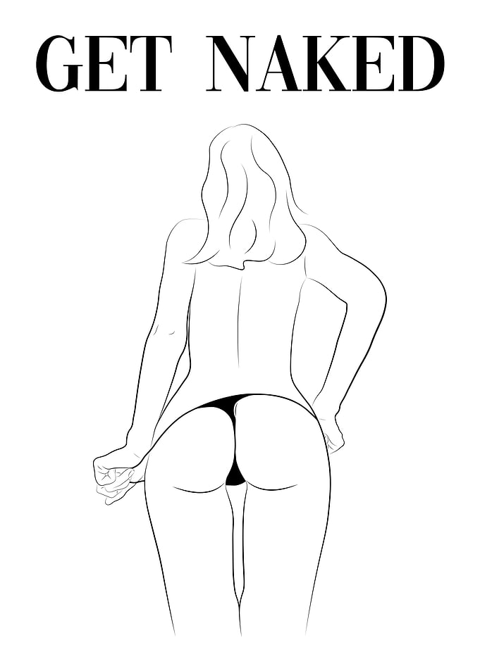 Get Naked Line Art Girl