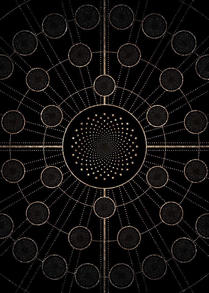 Gold Glitter Glyph Symbol