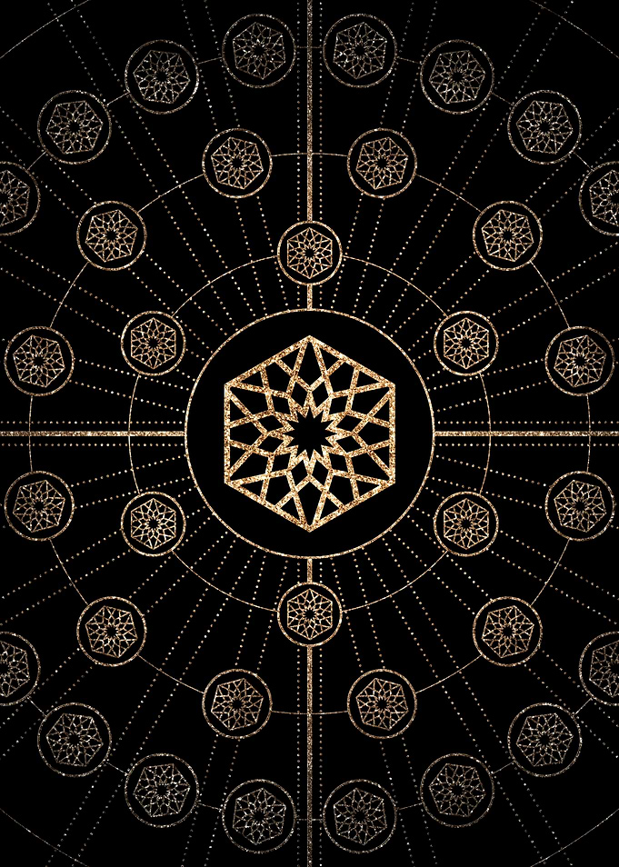 Gold Glitter Glyph Symbol