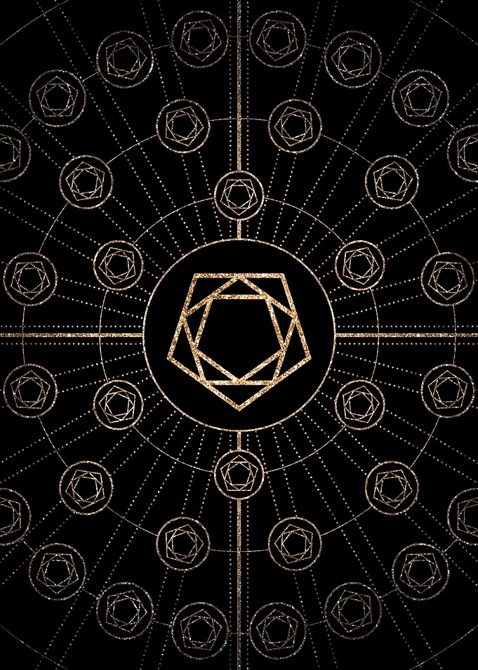 Gold Glitter Glyph Symbol