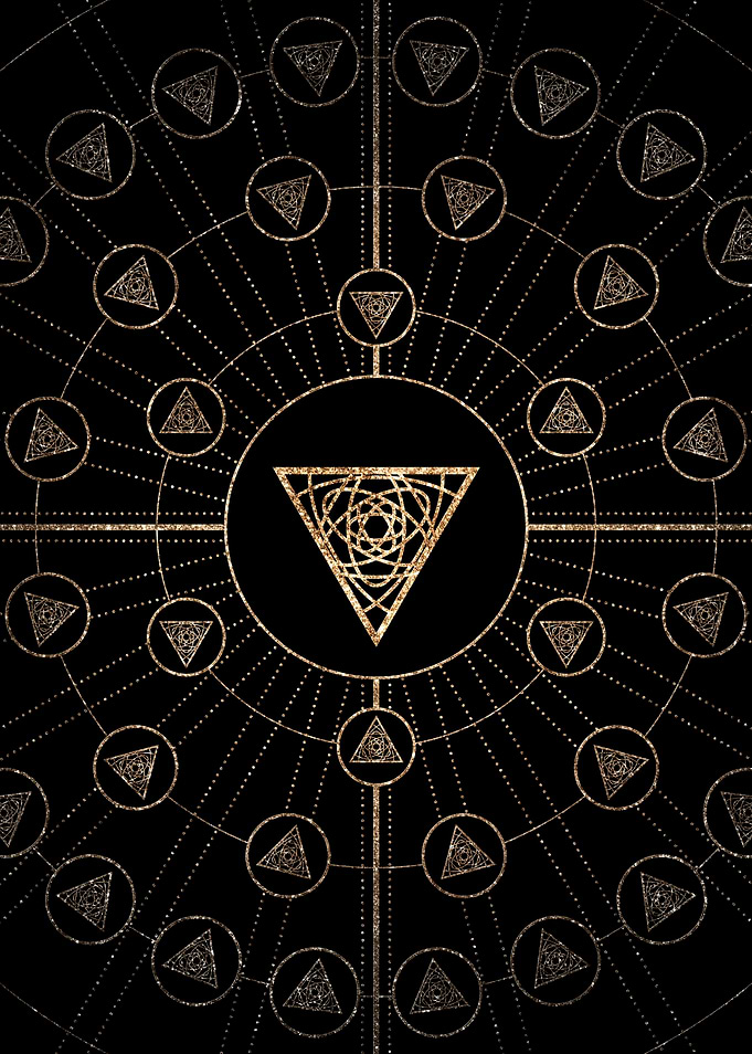 Gold Glitter Glyph Symbol