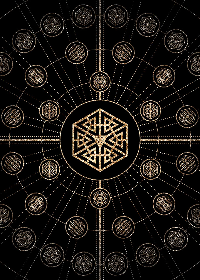 Gold Glitter Glyph Symbol
