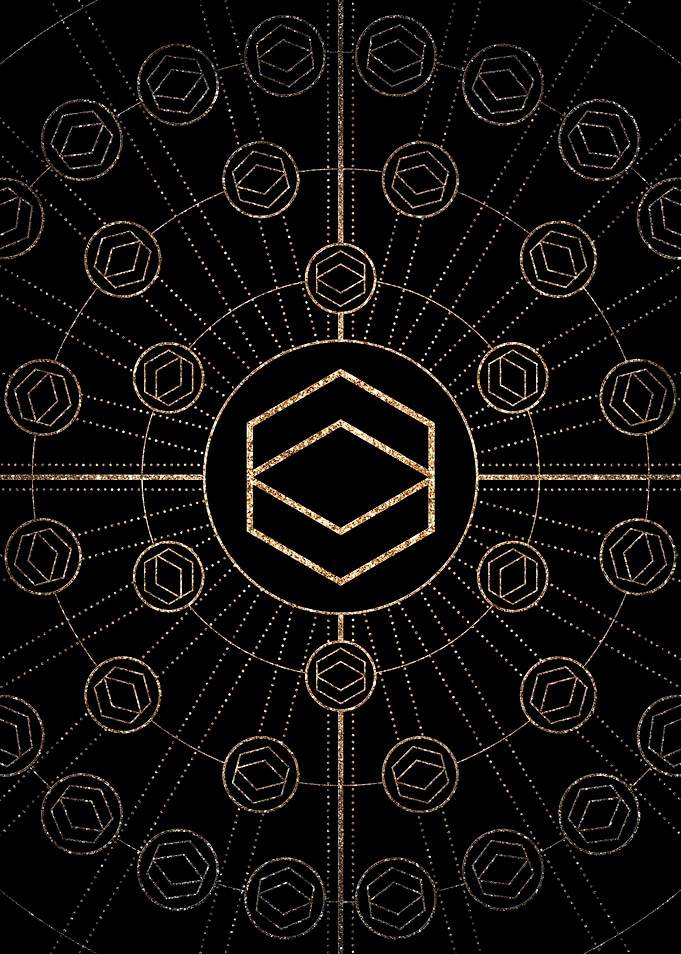Gold Glitter Glyph Symbol