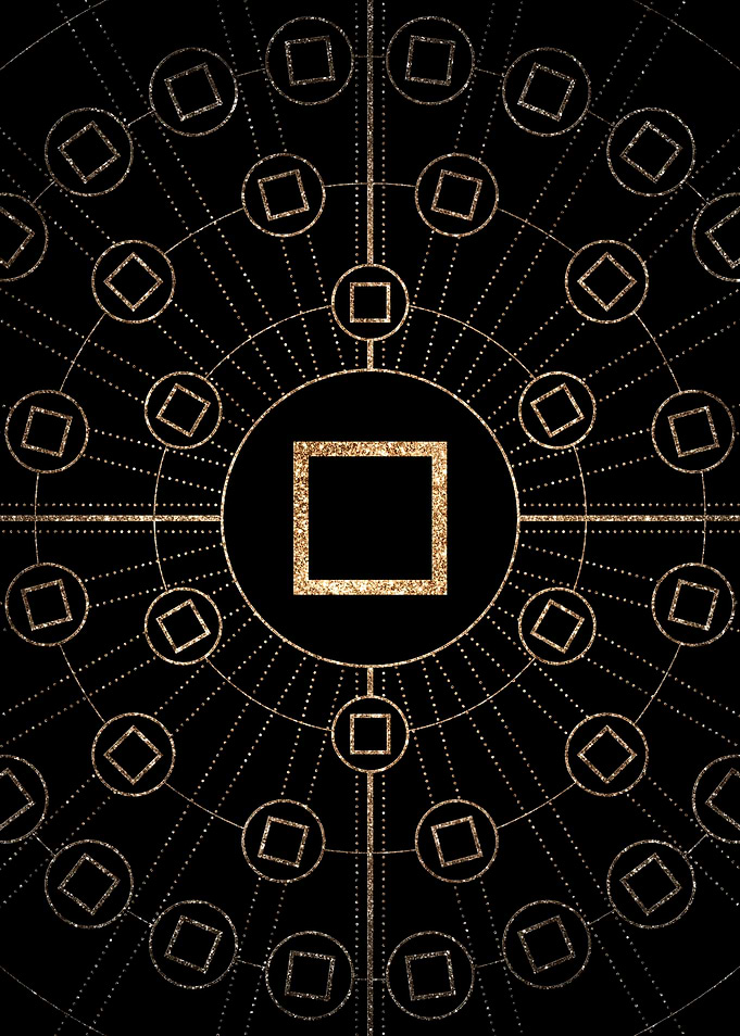Gold Glitter Glyph Symbol