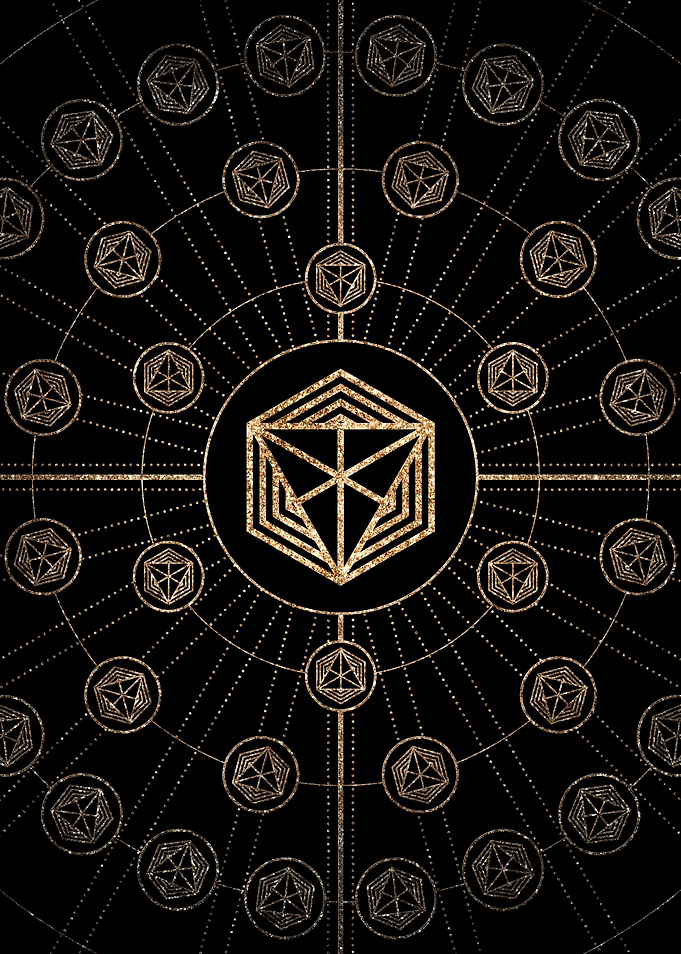 Gold Glitter Glyph Symbol