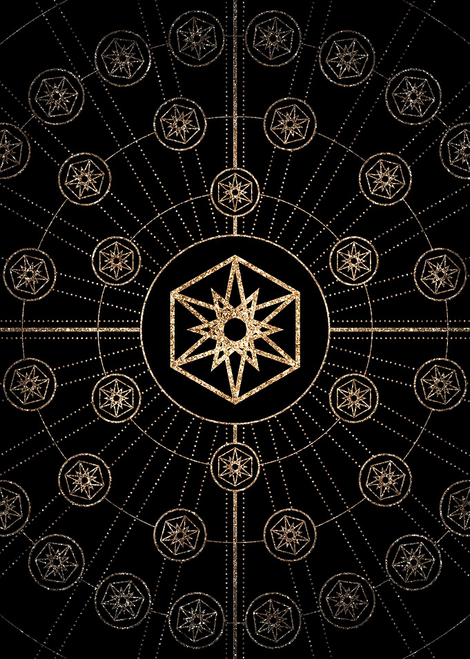 Gold Glitter Glyph Symbol