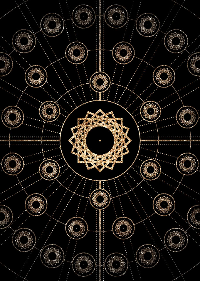 Gold Glitter Glyph Symbol
