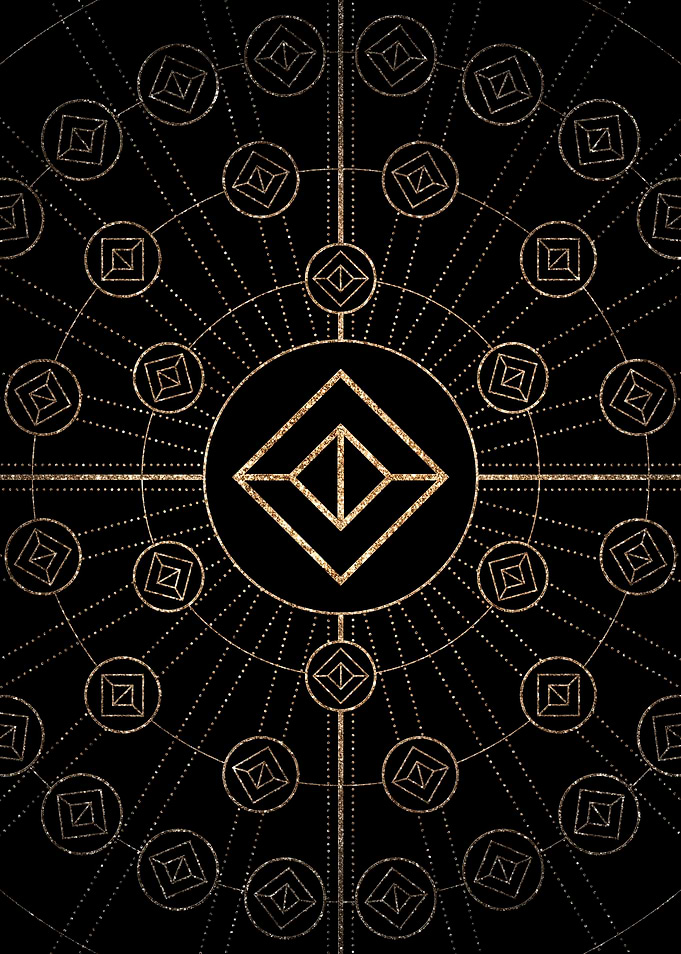 Gold Glyph Rune Sign Seal