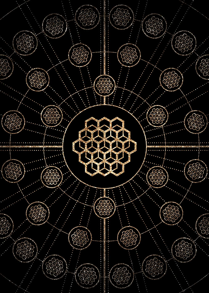 Gold Glitter Glyph Symbol