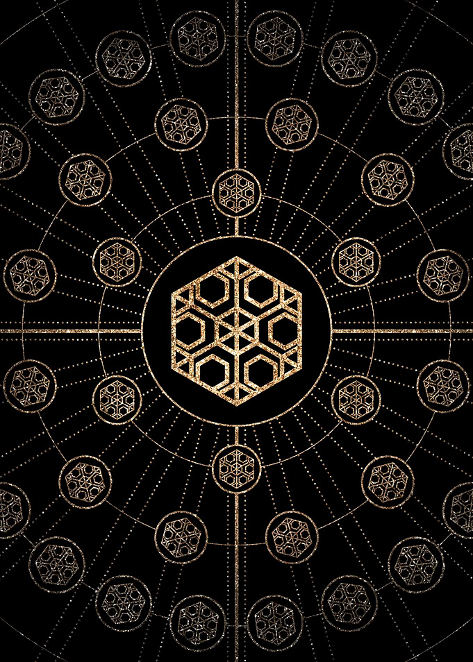 Gold Glitter Glyph Symbol