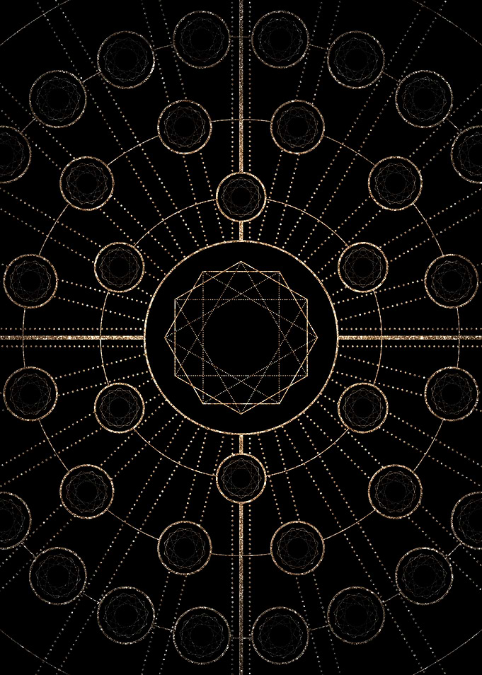 Gold Glitter Glyph Symbol