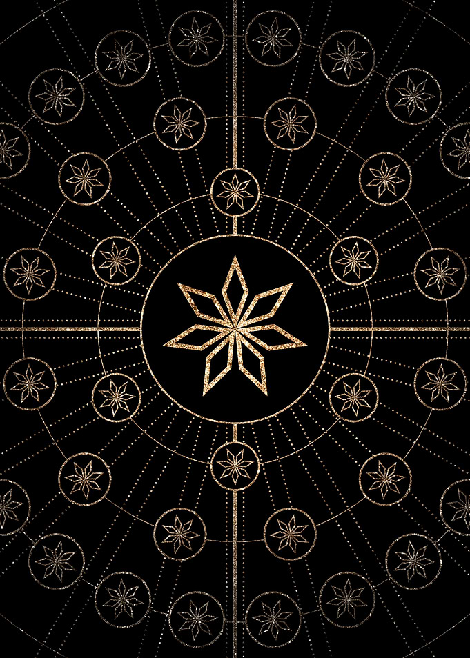 Gold Glitter Glyph Symbol