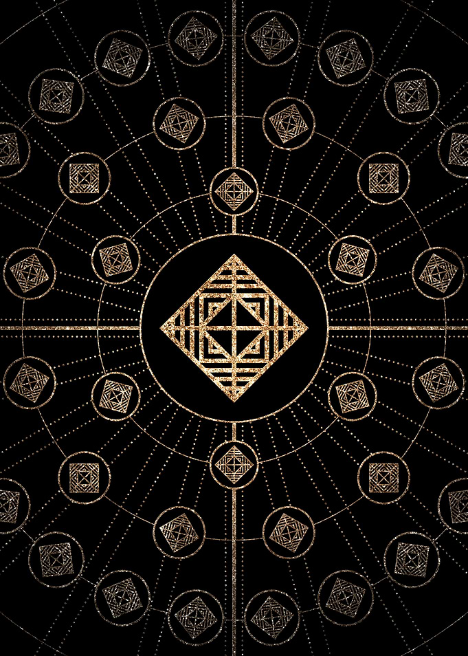 Gold Glyph Rune Sign Seal