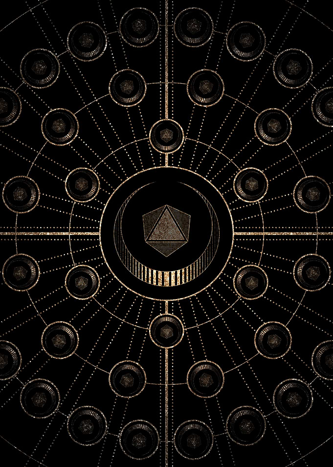 Gold Glitter Glyph Symbol