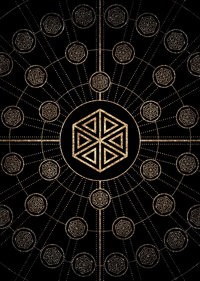 Gold Glitter Glyph Symbol