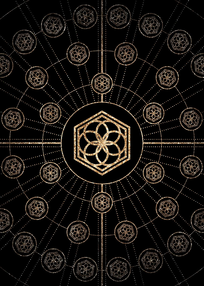 Gold Glitter Glyph Symbol