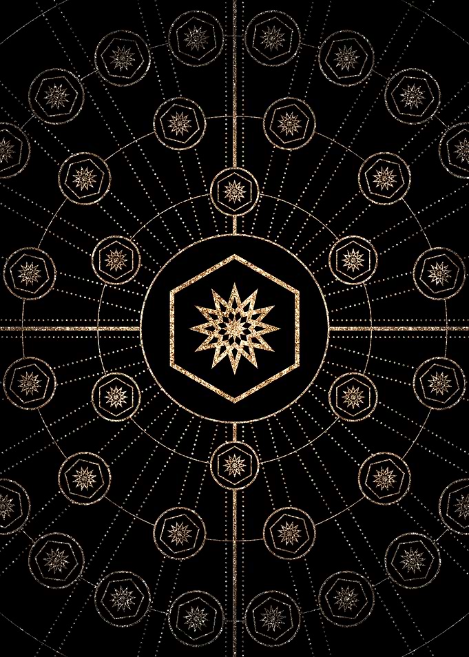 Gold Glitter Glyph Symbol
